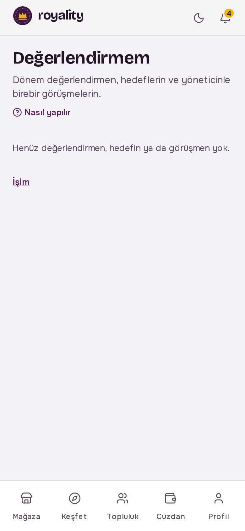 Değerlendirmem: öz değerlendirme, hedefler ve görüşmeler