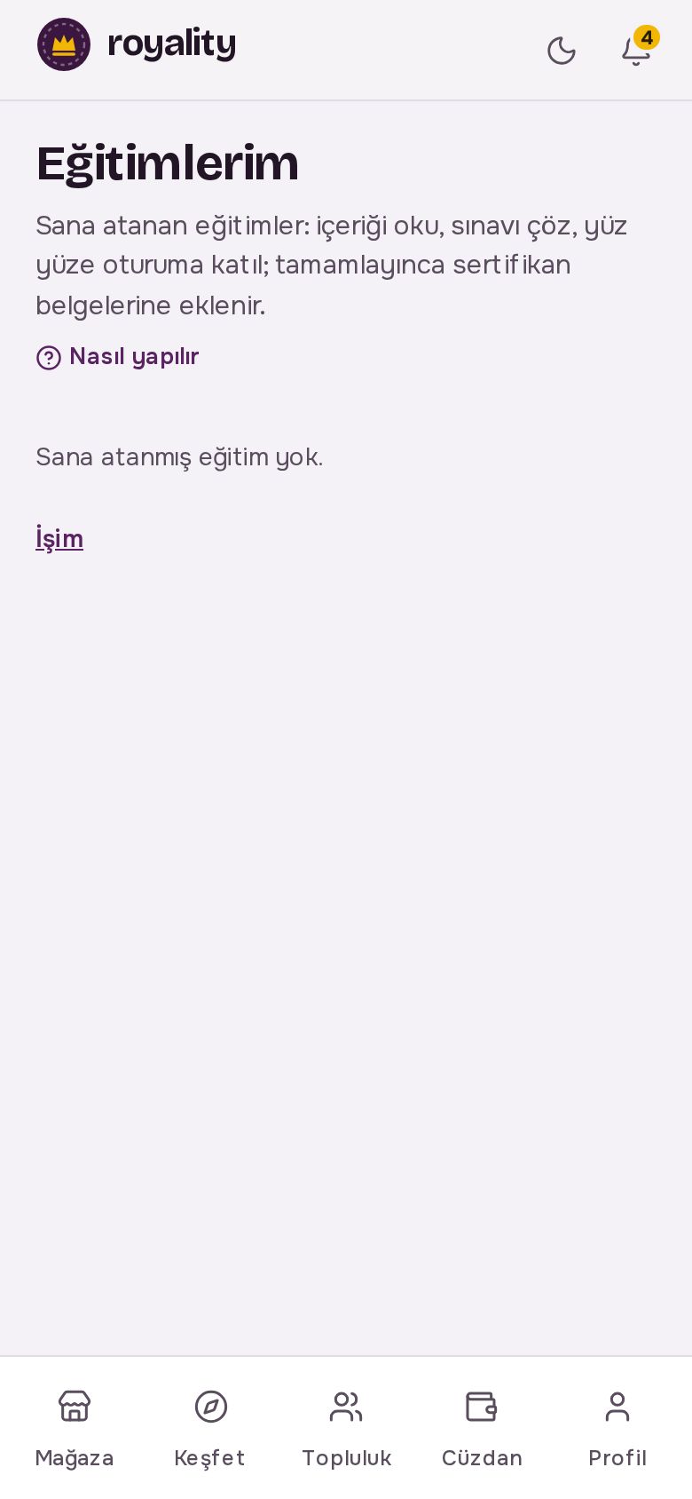 Eğitimlerim: süren ve tamamlanan eğitimler